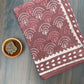 Puwara Small Butti With White Dabu Rabit Border Hand Block Print Cotton Saree