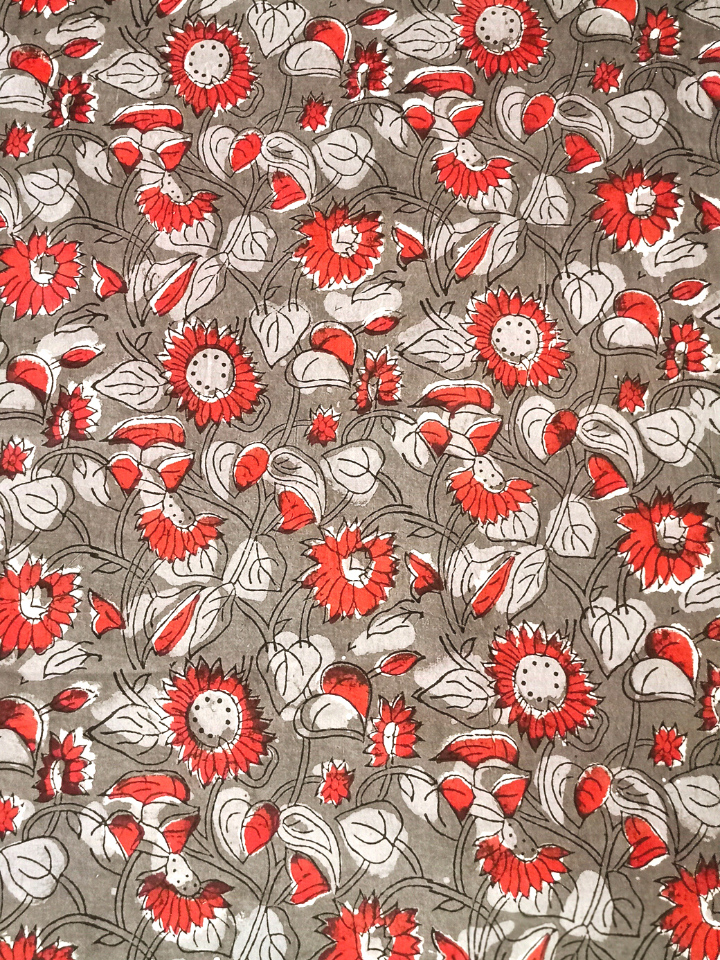 Jawtha Kalamkari Red Floral Jaal Flower Print