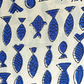 Bagru Small Fish Off Blue Print