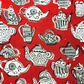 Bagru Kalamkari White And Black Motif With Red Base Print