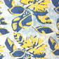 Ajrak Yellow  And Indigo Floral Jaal Print