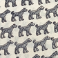 Bagru Grey Dog Motif Hand Block Print