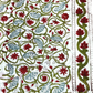 Mughal Red And Aqua Green Kalalmkari Floral Jaal Print