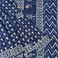 3 Bander Small Butti 2 Kaam Jaal Indigo Base With Bander Jaal Off White Single Katli   Border Hand Block Print