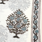 Mughal Teal Blue And Brown Floral Jaal Print