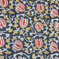 Bagru Kalamkari Red Lotus With Grey Jaal Print