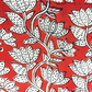 Bagru Kalamkari Red And Grey Flower Jaal Print