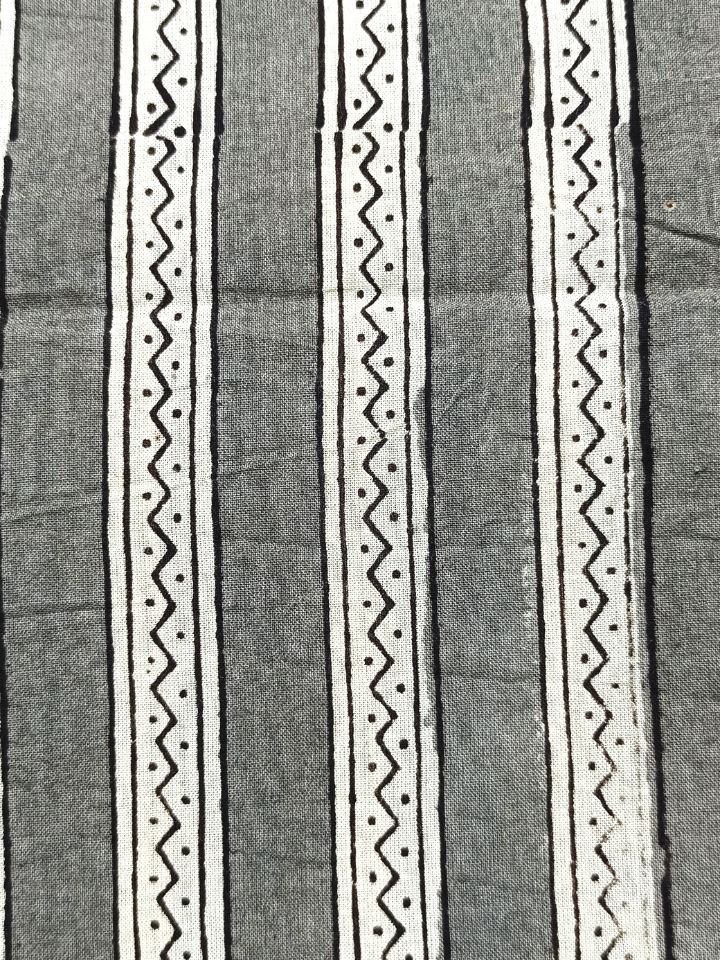 Bagru Kalamkari Grey With Block All Over Print