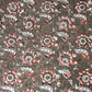 Jawtha Red Flower Jaal Kalamkari With Brown Leaves Print