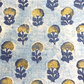 Ajrak Yellow And Indigo Flower With Small Butti Print