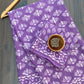 Small  Butti Flower Mud Dabu off Purple Colour Hand Block Print Saree