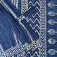 Matki Moti 2 Kaam Lehriya Mud Dabu Base With Indigo Leh With Single Kaam Border Hand Block Print