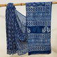 Sakpara 2 Kaam Mud Dabu Indigo Base With Dabu Print With Katli Border Off White Hand Block Dabu Print Saree