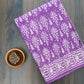 Small Butti Purple Base With White Butti  Hand Block Print Saree