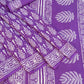 Small Butti Purple Base With White Butti  Hand Block Print Saree