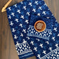 3 Bander Small Butti 2 Kaam Jaal Indigo Base With Bander Jaal Off White Single Katli   Border Hand Block Print