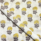 Ajrak Kashish Yellow Flower Small Butti With Brown Leaves Print
