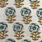 Kalamkari Lotus Jaal Bagru Motif Base Bidami Off White Lotus And Red Leave Colour Hand Block Print