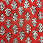 Butti 2 Kaam Base Red And Black Butti Colour Hand Block Bagru  Print  Fabric