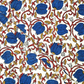 Bagru Kalamkari Blue Lotus With Red Root Jaal Print