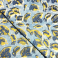 Ajrak Yellow And Indigo Vanaspati Leaves Print