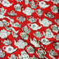 Bagru Kalamkari White And Black Motif With Red Base Print