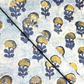 Ajrak Yellow And Indigo Flower With Small Butti Print