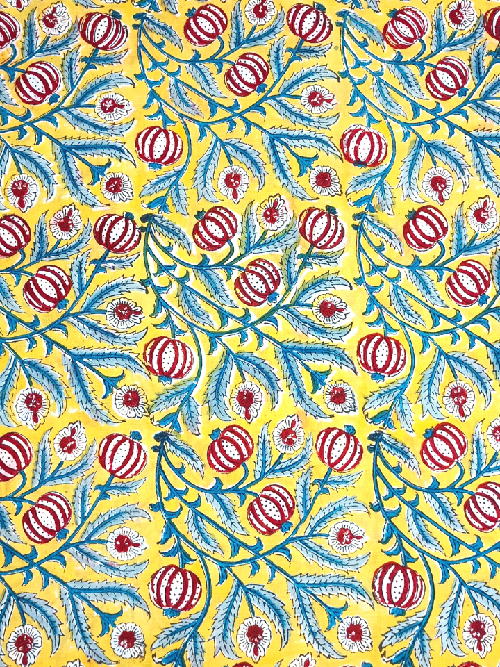 Rapid Red And Yellow Jankara Jaal Motif Print