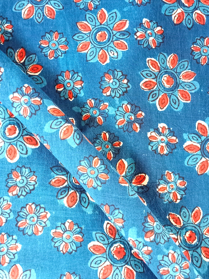 Jawtha  Indigo  Chakara Floral Jaal Print