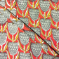 Bagru Kalamkari Grey And Red Floral Butta Print