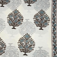 Mughal Teal Blue And Brown Floral Jaal Print