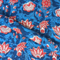 Jawtha Kalamkari Red And Indigo Floral Root Jaal Print