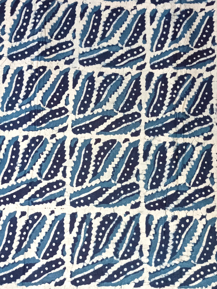 Dabu Indigo Geometric Block Print