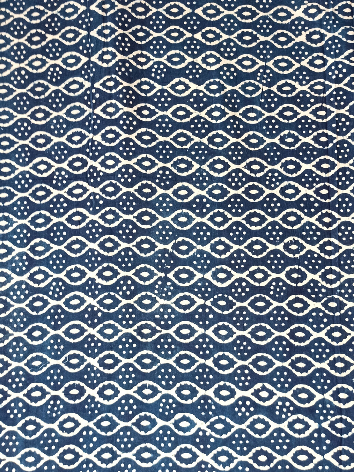 Dabu Indigo Geometric Chain Sakapara Print