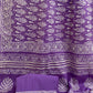 Small Butti Purple Base With White Butti  Hand Block Print Saree