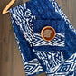 Sherka Kalamkari Jaal Chimki Mud Dabu Indigo Base With 3 Kaam Sakpara Border Hand Block Print