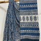 Indigo Neel Pati Jaal off White Hand Block Print Saree