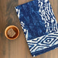 Sherka Kalamkari Jaal Chimki Mud Dabu Indigo Base With 3 Kaam Sakpara Border Hand Block Print