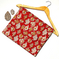 Bagru Kalamkari Yellow And White Motif With Red Base Print