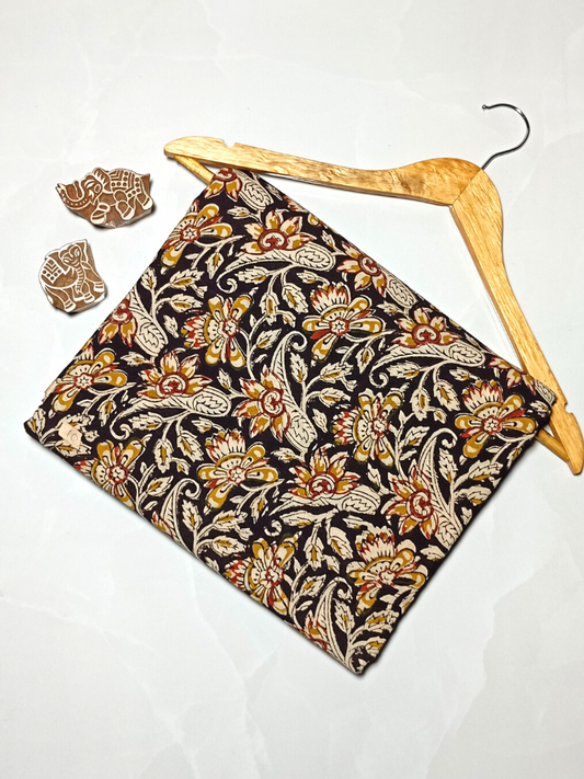 Bagru Kalamkari Floral Red And Orange  Print