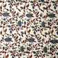 Bagru Kalamkari  Flower Jaal Base Cream , Flower Grey With Red Leave Colour Block Print Fabric