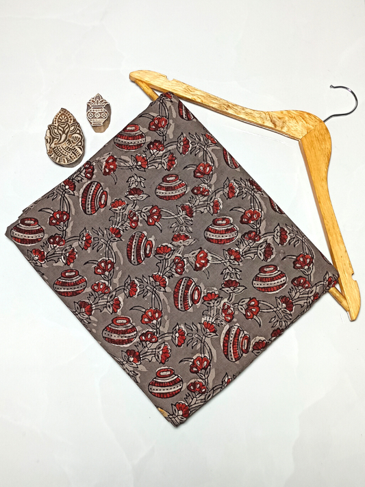 Jawtha Red Mattki Jaal With Off Brown Base Print