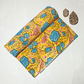 Rapid Yellow And Sky Blue Floral Kalamkari Jaal Print