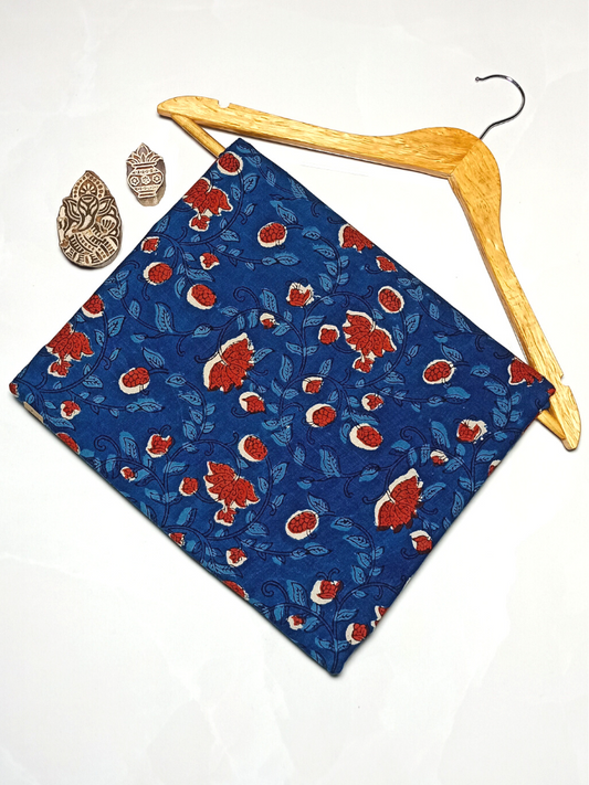 Jawtha Red And Indigo Patar Jaal Floral Print