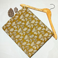 Bagru Kalamkari Yellow And Grey Flower Jaal Print