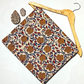 Bagru Kalamkari Red Lotus With Yellow Root Jaal Print