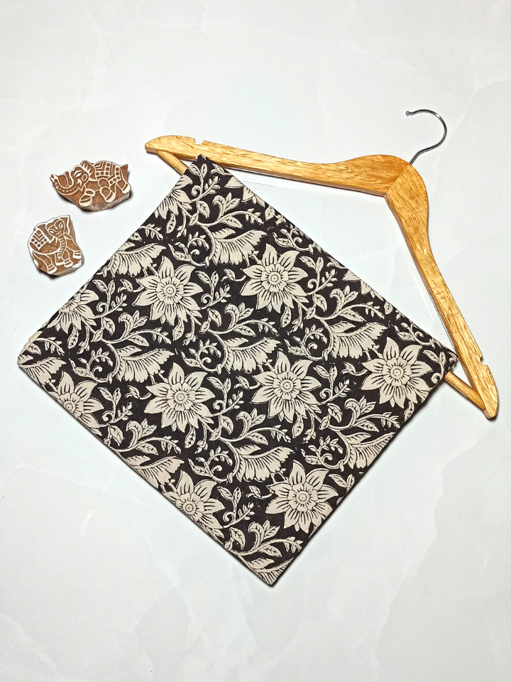 Bagru Kalamkari Off White With Black Base Print