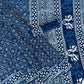 3 Kaam Chokdi Kalamkari Jaal Indigo Base With Off White Mud Dabu Jaal With Katli Off White Mud Border Hand Block Print