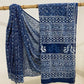 3 Kaam Chokdi Kalamkari Jaal Indigo Base With Off White Mud Dabu Jaal With Katli Off White Mud Border Hand Block Print