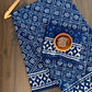 3 Kaam Chokdi Kalamkari Jaal Indigo Base With Off White Mud Dabu Jaal With Katli Off White Mud Border Hand Block Print